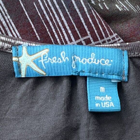 Fresh Produce Stretch Dress Size Small Pullover V-Neck Ruched Gray Purple Floral - Picture 7 of 9